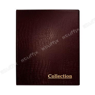 Альбом для банкнот и монет на кольцах бордовый крок "Collection" Optima без листов