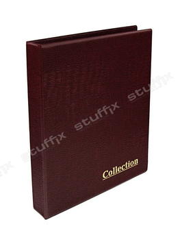 Альбом для банкнот и монет на кольцах бордовый крок "Collection" Optima без листов