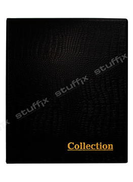 Альбом для банкнот и монет на кольцах чёрный крок "Collection" Optima без листов с расширенным корешком