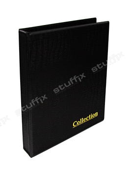 Альбом для банкнот и монет на кольцах чёрный крок "Collection" Optima без листов с расширенным корешком