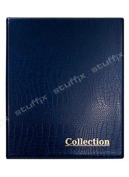 Альбом для банкнот и монет на кольцах синий крок "Collection" Optima без листов
