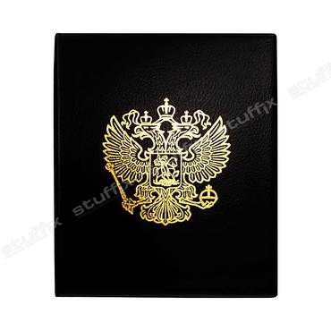 Альбом для банкнот и монет на кольцах чёрный "Герб РФ" Optima без листов, АМ-1к Герб РФ