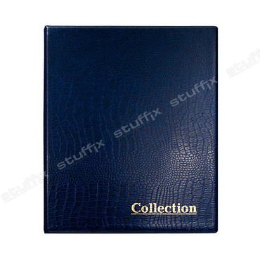 Альбом для банкнот и монет на кольцах синий крок"Collection" Optima без листов с расширенным корешком