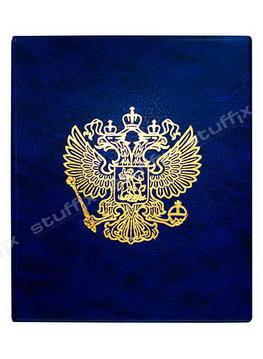 Альбом для банкнот и монет на кольцах синий "Герб РФ" Optima без листов